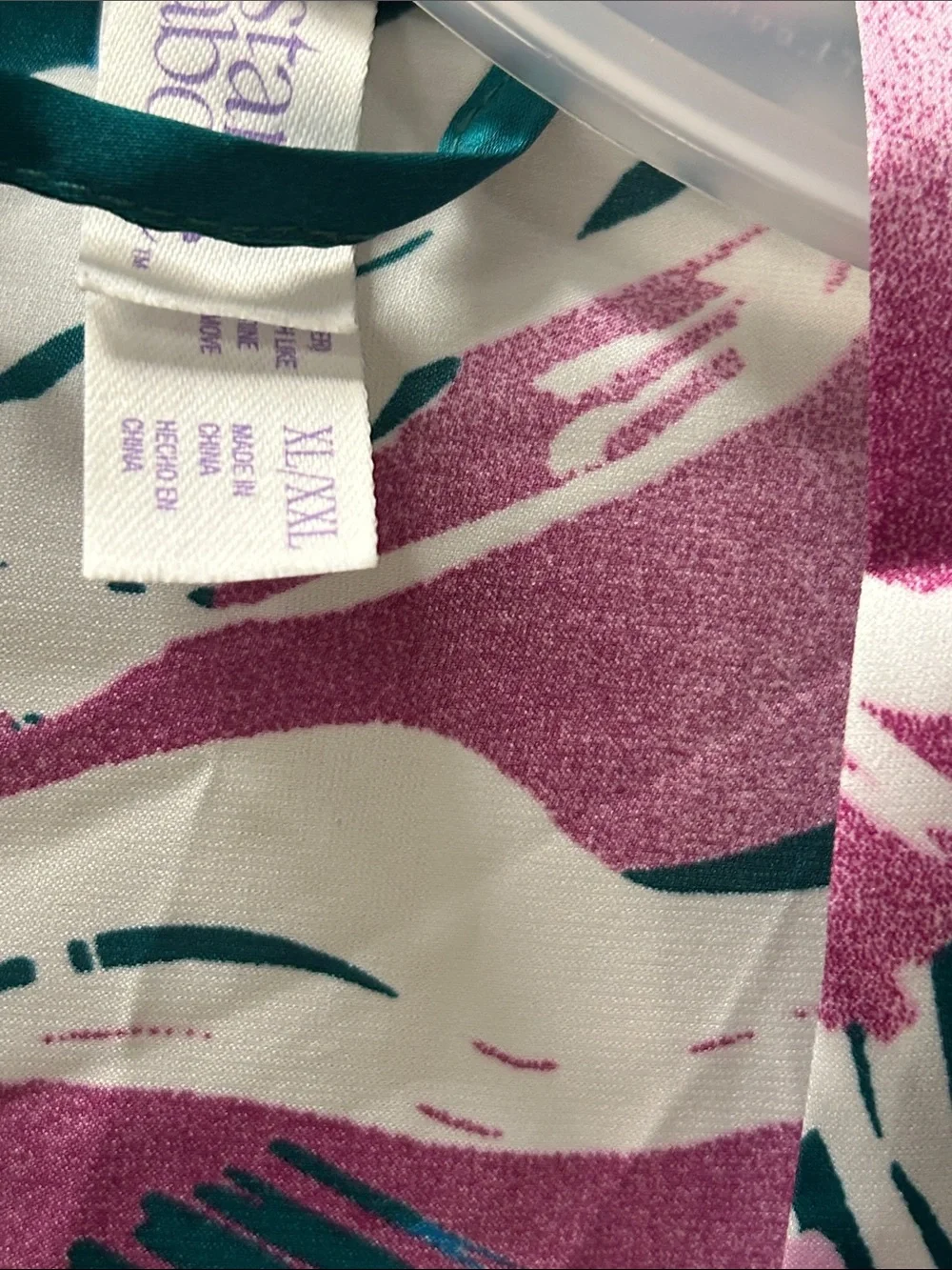 Vivid Teal & Pink/Magenta Fuschia tropical Print, Retro 80s/90s loungewear robe,